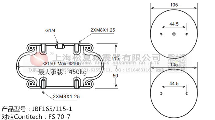 JBF165/115-1橡膠<a href='http://485353.cn/' target='_blank'><u>空氣彈簧</u></a>