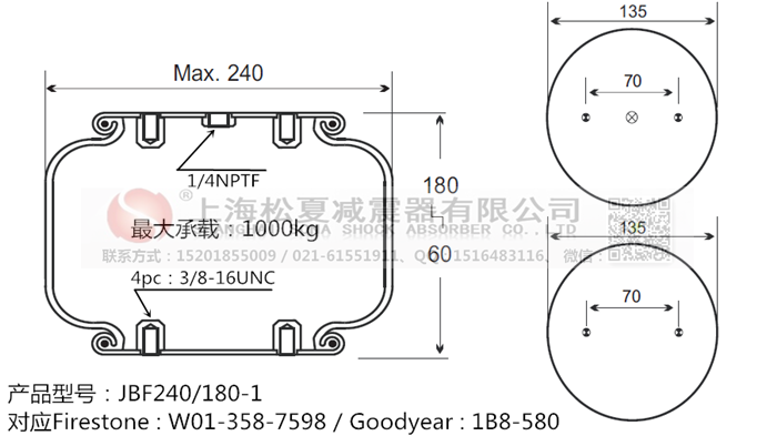 JBF240-180-1橡膠<a href='http://485353.cn/' target='_blank'><u>空氣彈簧</u></a>